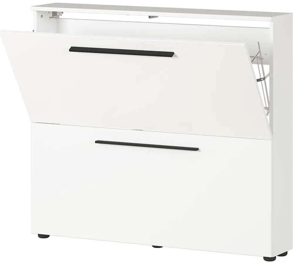 Biela závesná výklopná skrinka na topánky Utah - Germania