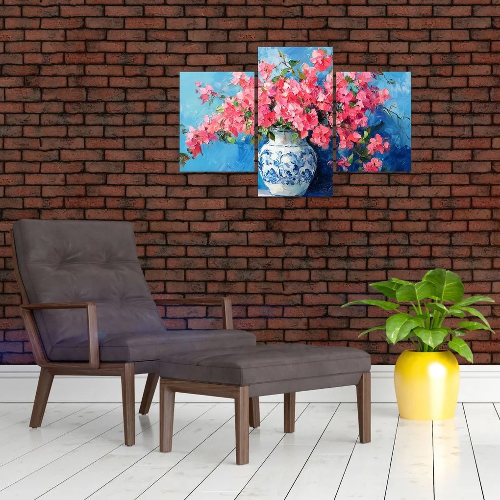 Obraz - Váza ružových kvetov (90x60 cm)