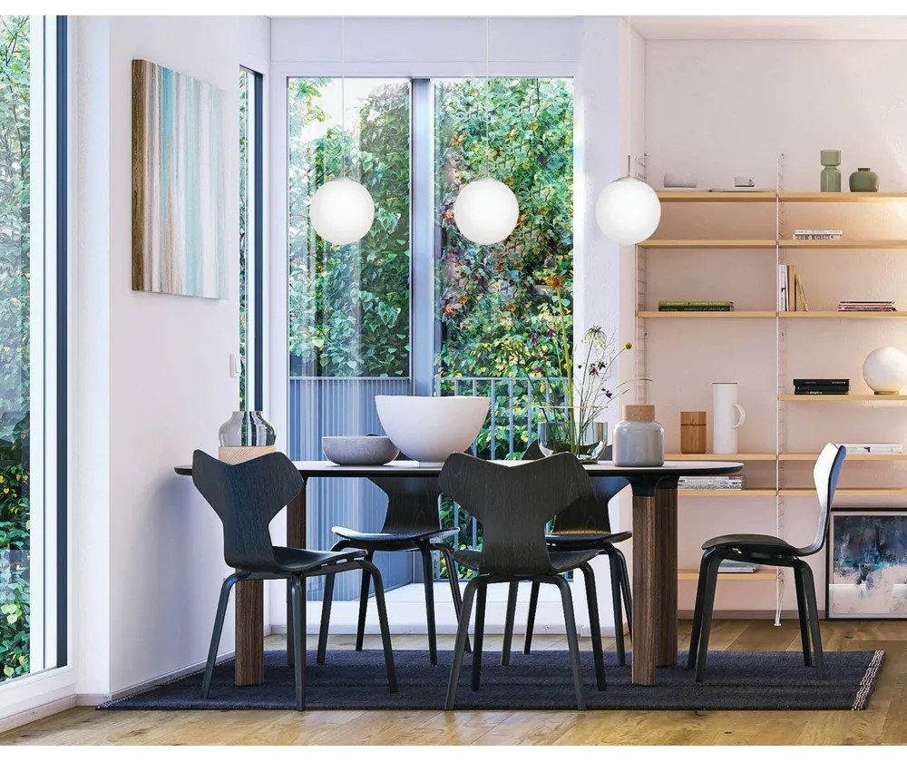 Závesné svietidlo v bielo-striebornej farbe so skleneným tienidlom ø 20 cm RONDO – EGLO