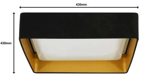 Brilagi - LED Stmievateľné svietidlo VELVET SQUARE LED/24W/230V + diaľkové ovládanie, čierna