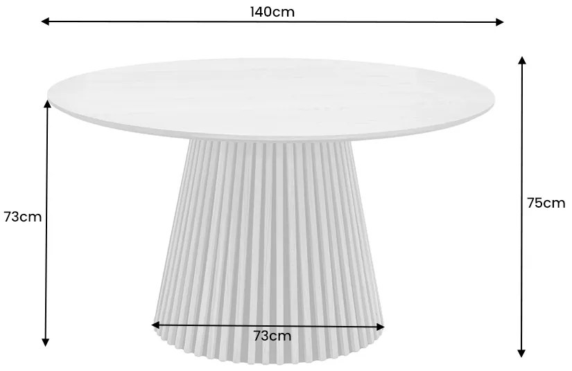Jedálenský stôl Ali Wood 140cm okrúhly dub