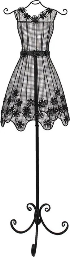 Čierna kovová dekoratívna figurina Mannequin - 43*34*149 cm