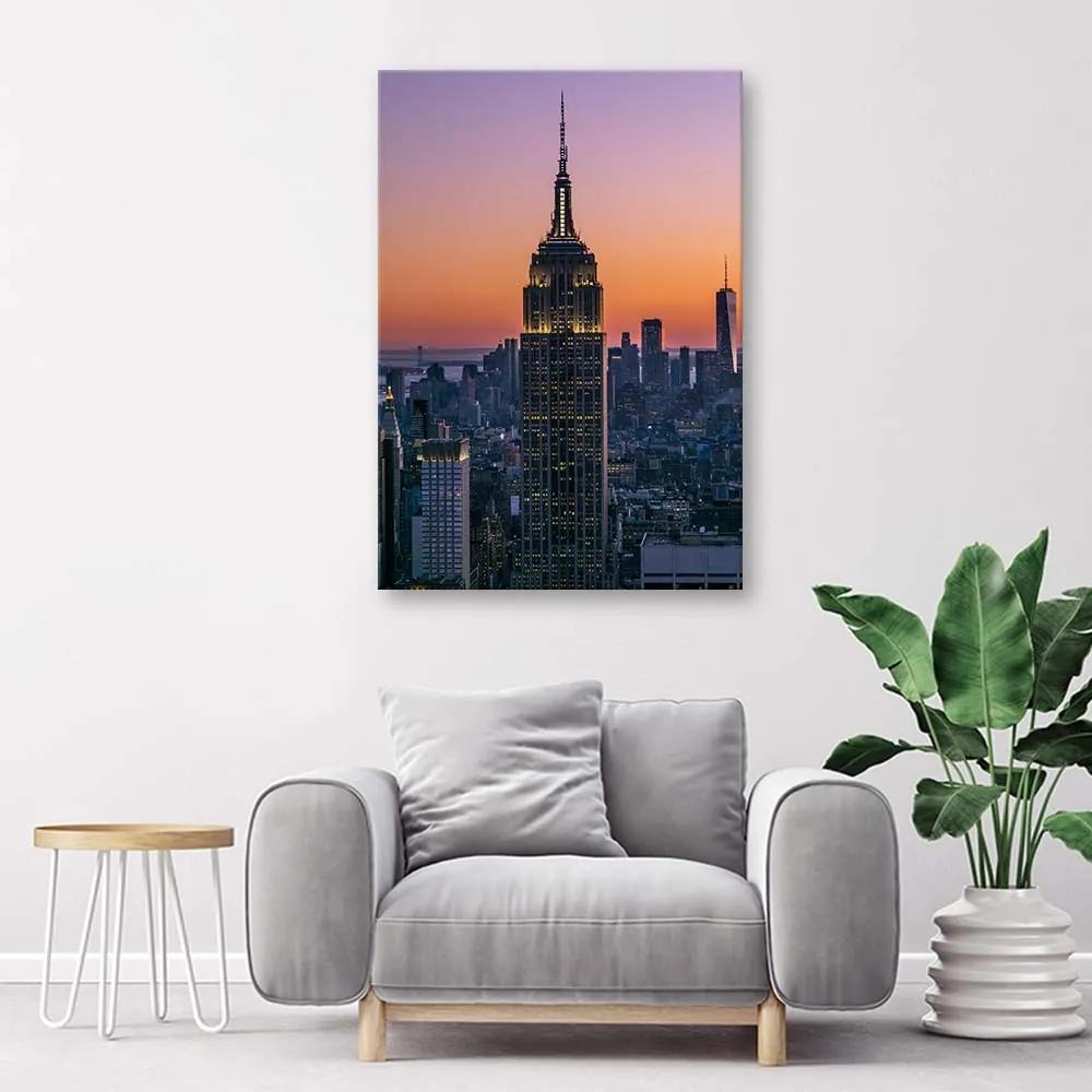 Gario Obraz na plátne Empire State Building pri západe slnka Rozmery: 40 x 60 cm