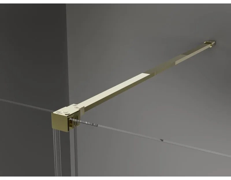Mexen Velar, sprchový kút s posuvnými dverami 140 x 75 cm, 8mm šedé sklo, zlatá lesklá, 871-140-075-41-50