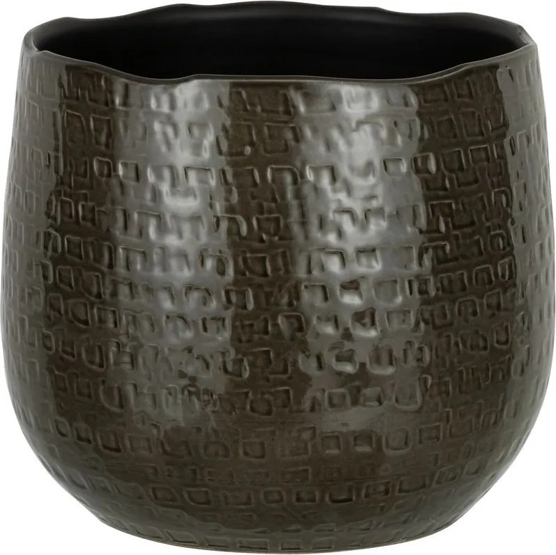 Tmavosivý obal na kvetináč Graphine L - Ø 25*22 cm