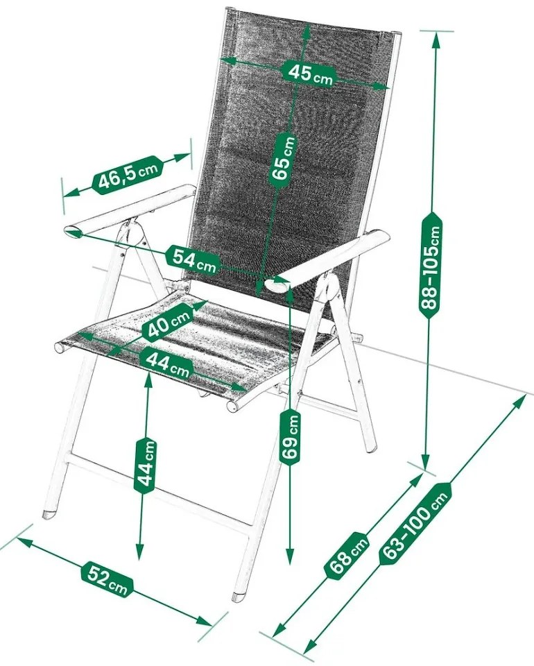 Skladacie záhradné kreslá béžové - set 2 kusov