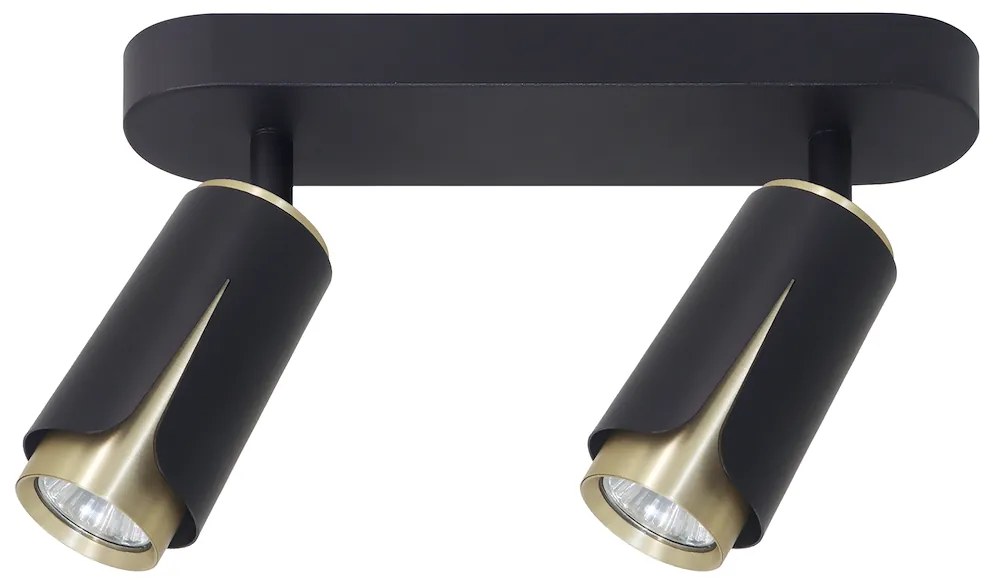 Bodové svietidlo Flower, 2x čierne/zlaté kovové tienidlo, b