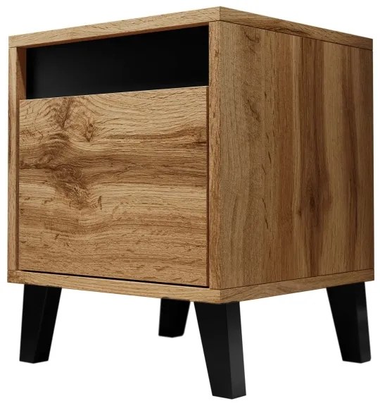 SADA 2x Nočný stolík NORD 45x40 cm dub wotan/antracit