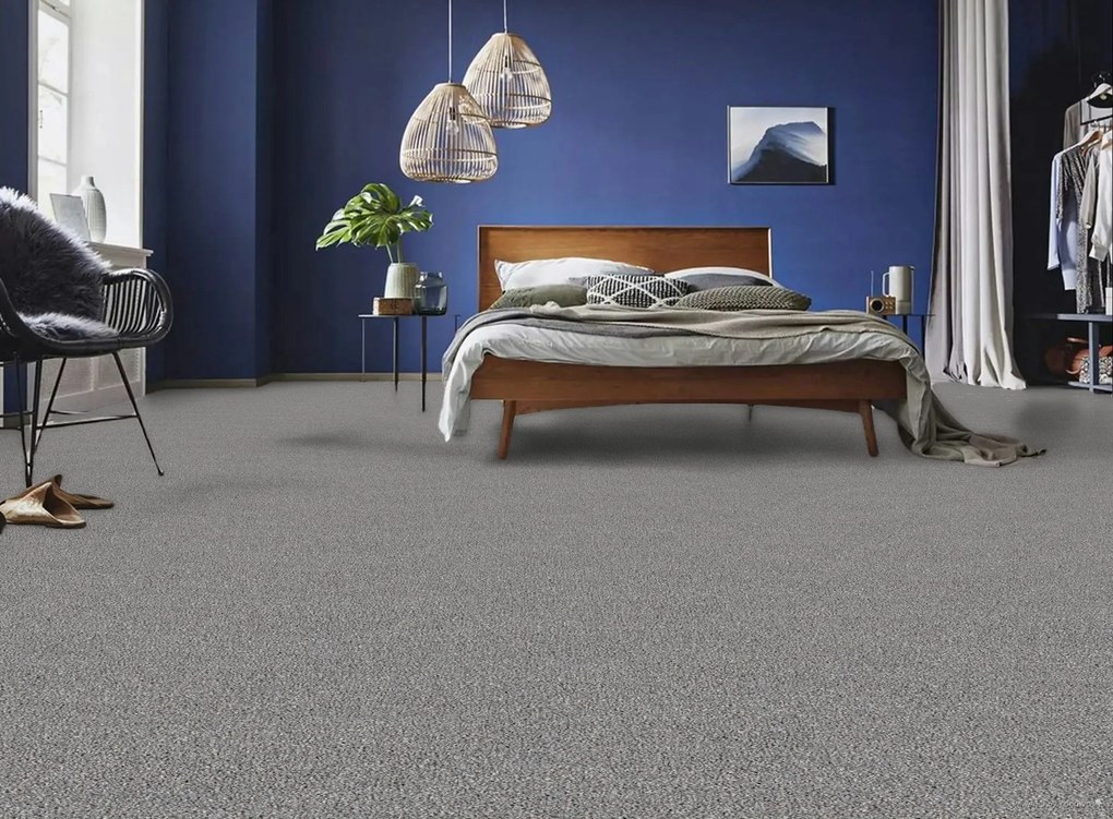 Lano, Koberec metráž Sparkle 850, na mieru, šíře 4m,5m, šedá, ab (mriežka), chodba / predsieň