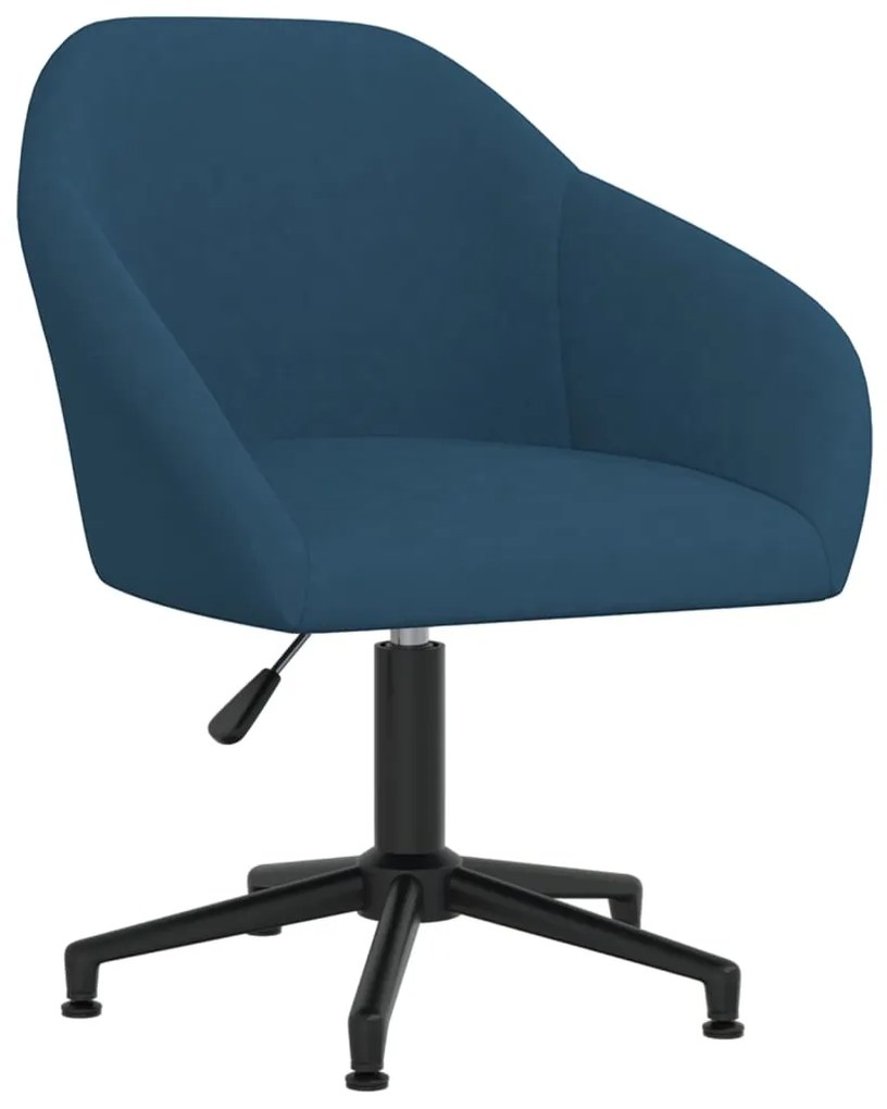 vidaXL Otočná jedálenská stolička modrá zamatová