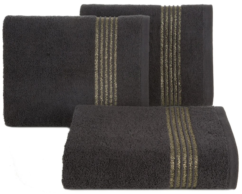 BAVLNENÝ UTERÁK LILA 70X140 CM ČIERNA