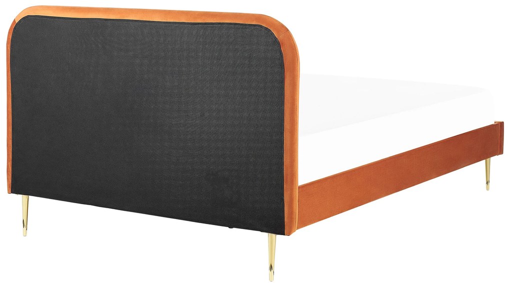 Zamatová posteľ 160 x 200 cm oranžová FLAYAT Beliani
