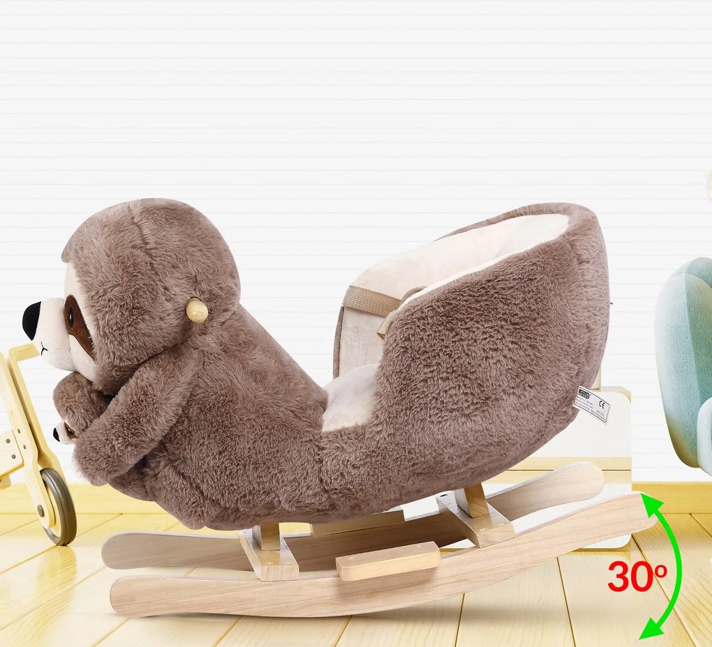 Spielwerk Hojdací leňochod s bezpečnostným pásom, hnedá