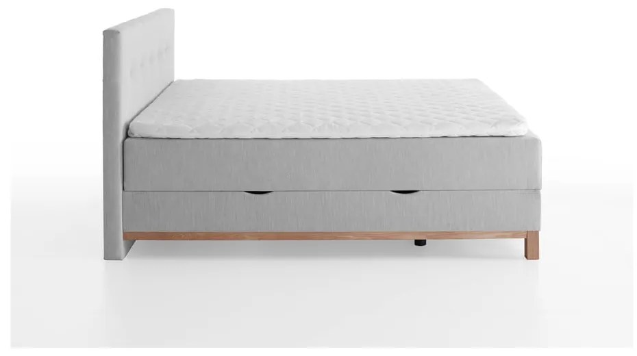 Svetlosivá boxspring posteľ s úložným priestorom 180x200 cm Catania - Meise Möbel