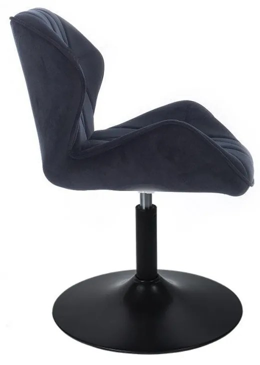 LuxuryForm DESIGN Stolička MILANO VELUR na čiernom tanieri - čierna
