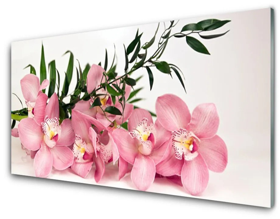 Sklenený obklad Do kuchyne Orchidea kvety kúpele 120x60 cm