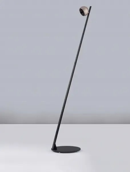 LED stmievateľná champaign zlato-čierna stojaca lampa Lusa