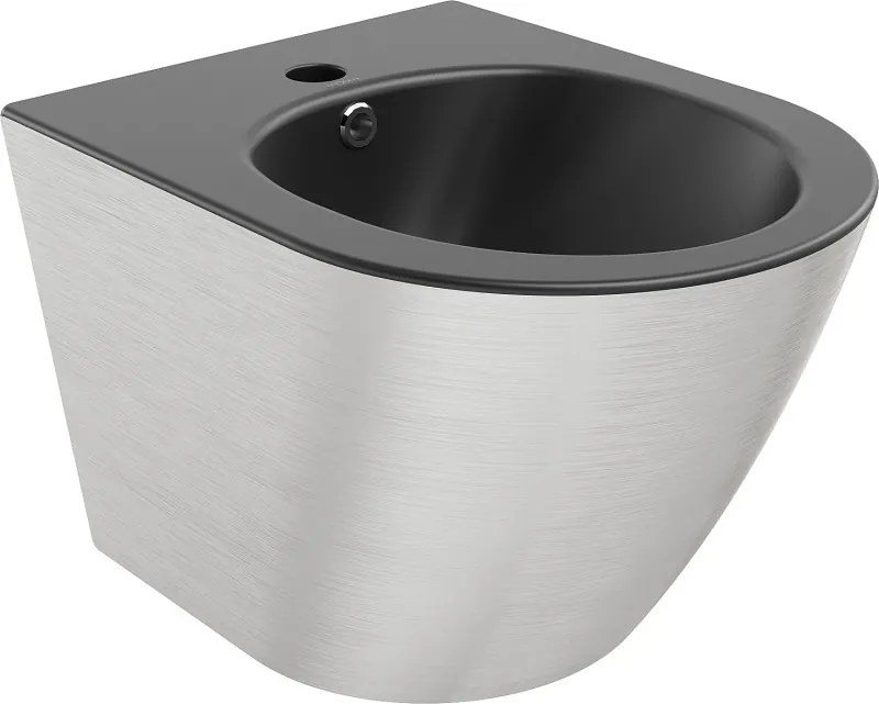 Mexen Lena závesný bidet, čierny mat/strieborný vzor línie - 35224873