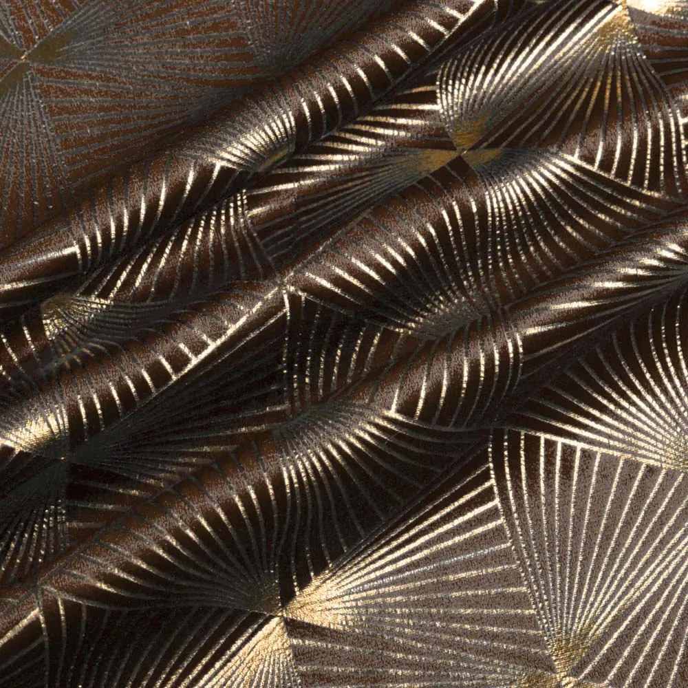 Biante Zamatový štvorcový obrus Isabela IBL-012 Rose Gold trojuholníky na hnedom 100x100 cm