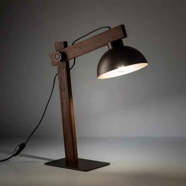 Stolná lampa OSLO 1xE27/15W/230V orech/hnedá