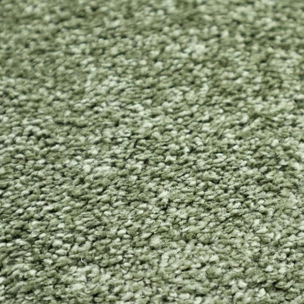 Kusový koberec Velur Ultra olivový kruh, 400x400 (priemer) kruh, zelená, obývacia izba, AladinWorld Expres