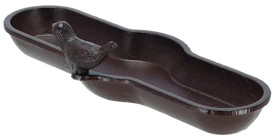 Napájadlo pre vtáky Bird, 7x29,5 cm, liatina, hnedá