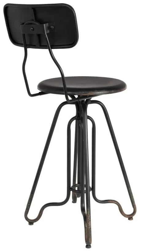 Čierna kovová vysoká stolička Dutchbone Ovid, výška 88 cm