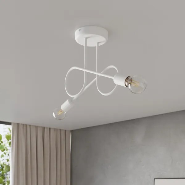 Sollux SL.1471 - Prisadený luster LOOP 2xE27/15W/230V biela