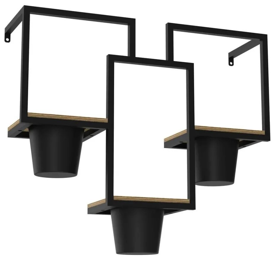 Nástenný kvetináč 46x53 cm čierna