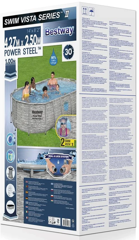 BESTWAY Power Steel Swim Vista Bazénový set 427 x 250 x 100 cm, kartušová filtrácia 56714