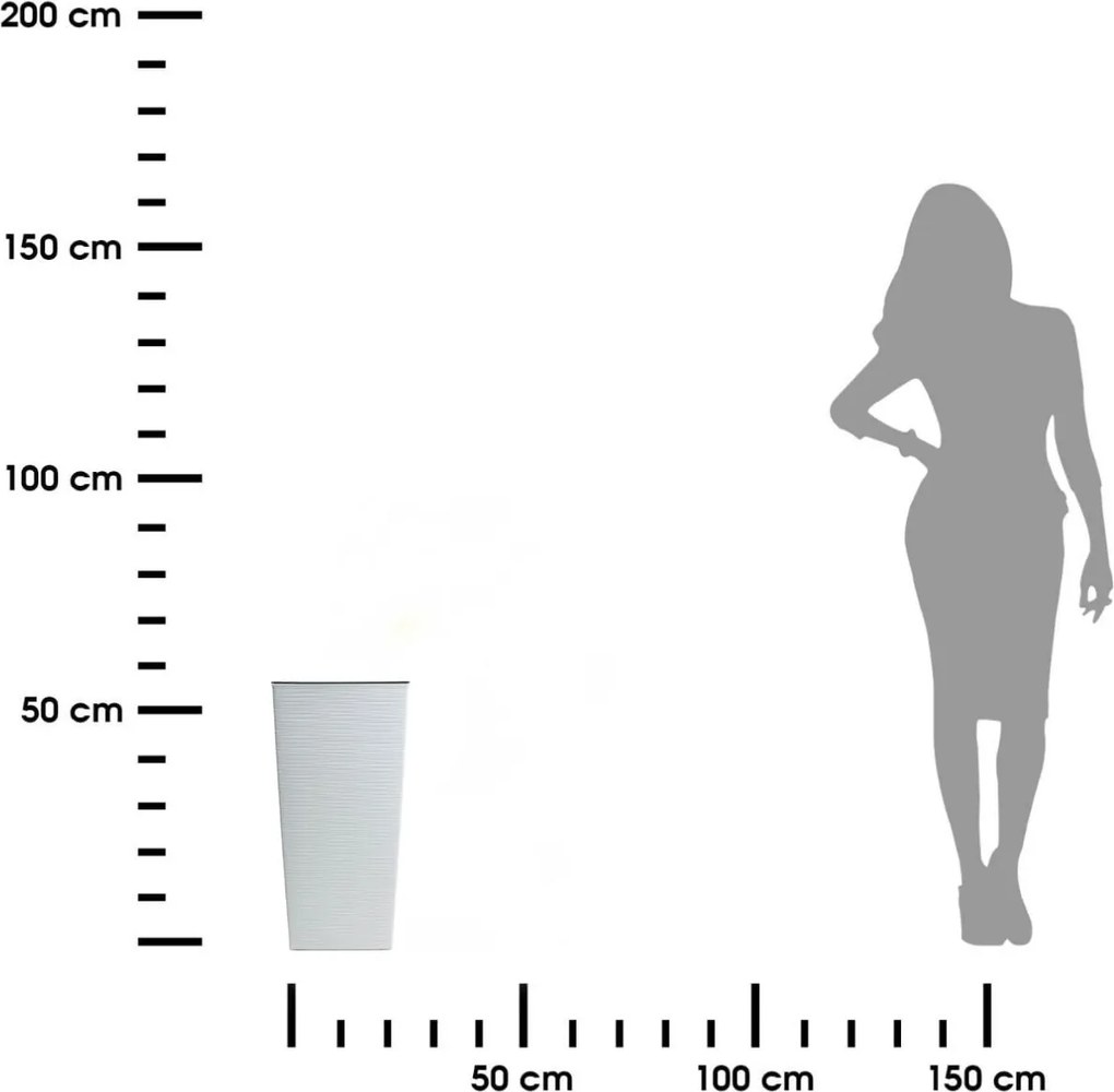 PLASTOVÝ KVETINÁČ PORTO RIFLO 57X29,5X29,5 CM BIELA