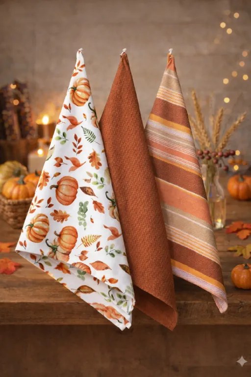 Kuchynské utierky Tekvica bavlnené 45x70 cm set 3 ks – jesenný motív