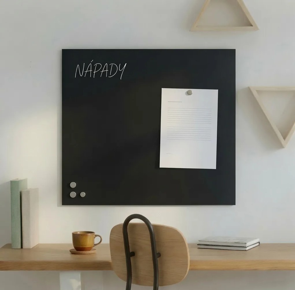 Toptabule.sk  Bezrámová magnetická popisná tabuľa ČIERNA 90x60 cm