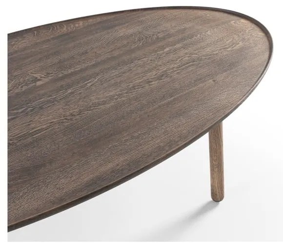 Hnedý konferenčný stolík z dubového dreva 80x150 cm Mu – Gazzda