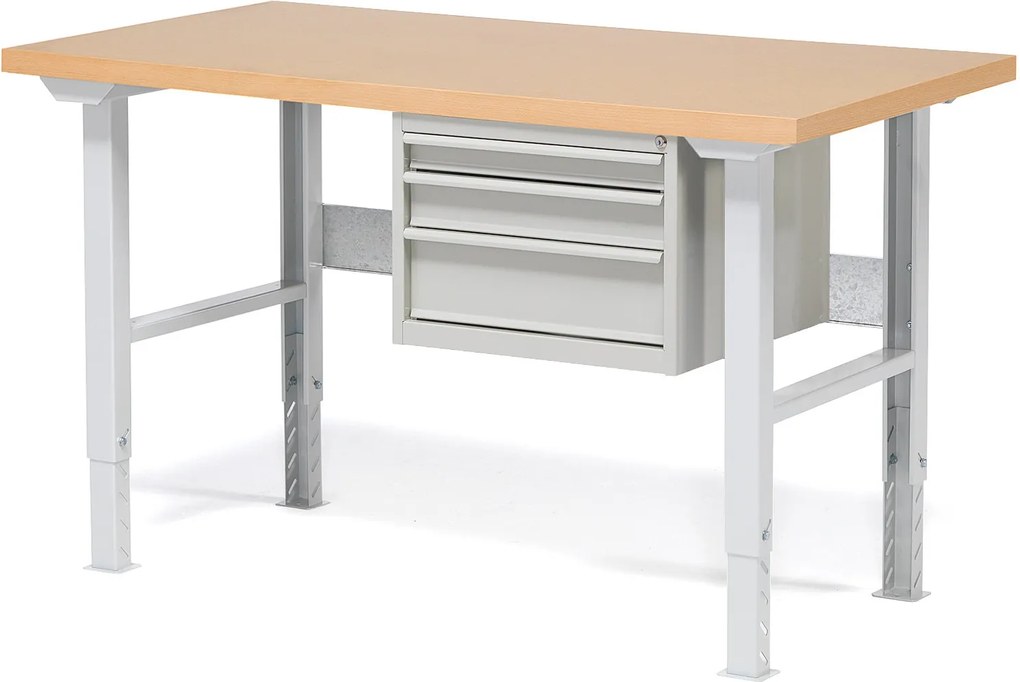 Dielenský stôl Robust s 3 zásuvkami, 1500x800 mm