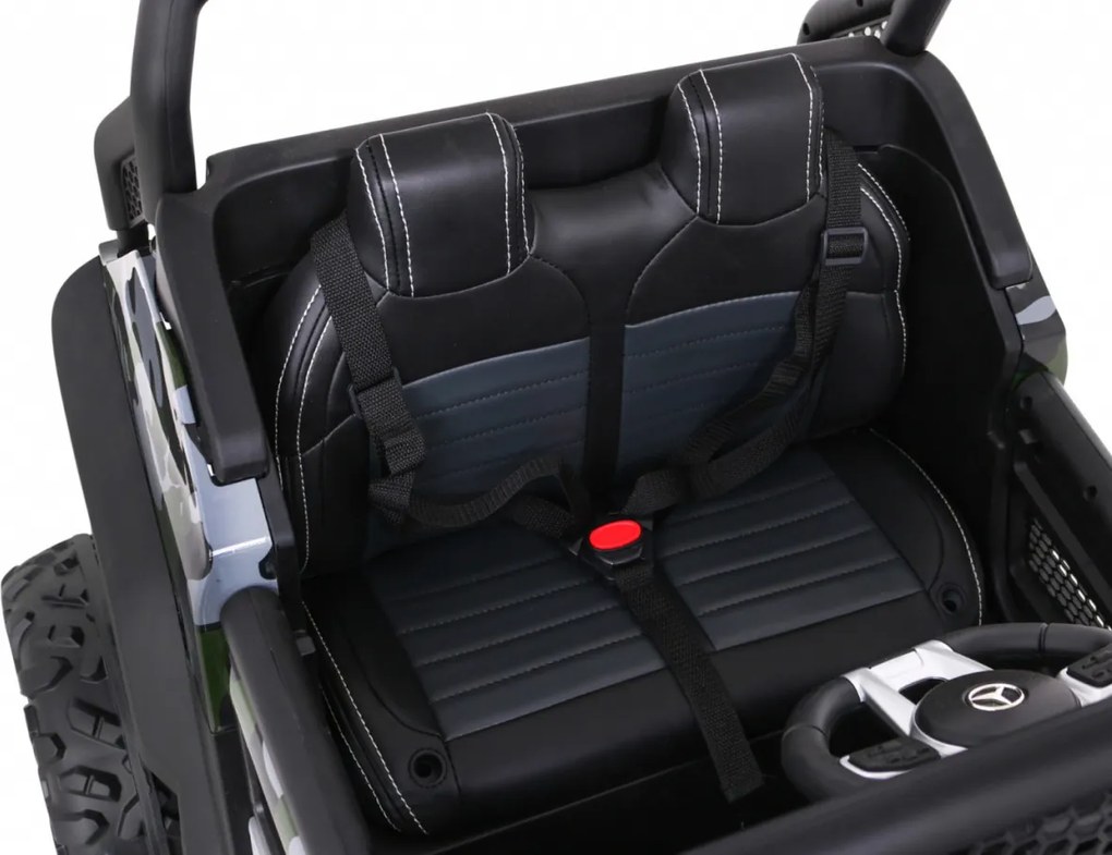 Ramiz Mercedes Benz Unimog pre deti Moro lak + pohon 4x4 + diaľkové ovládanie + batožinový priestor + pomalý štart + MP3 LED