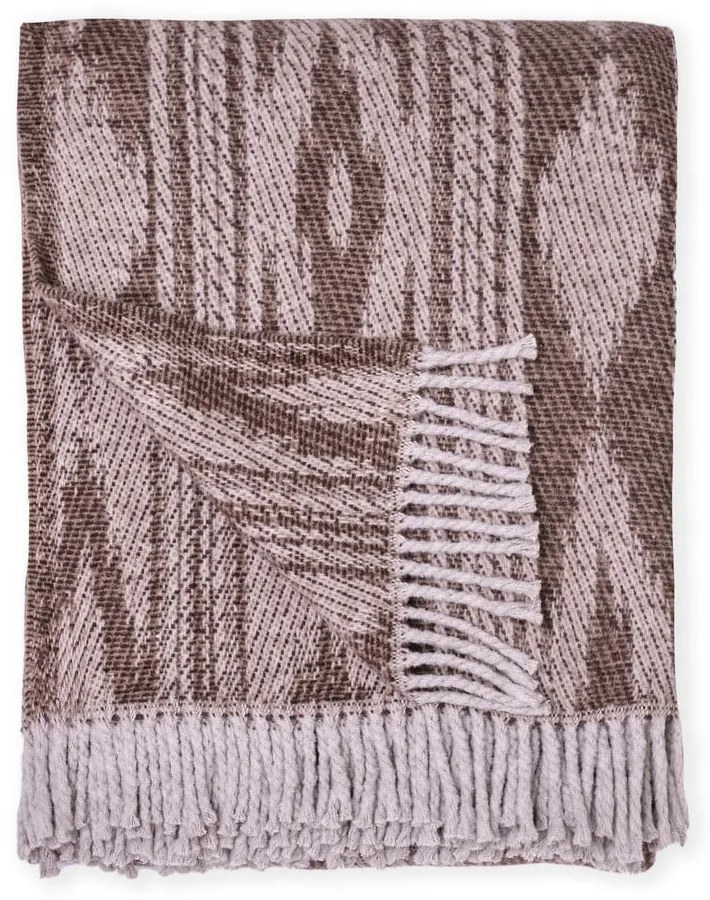 Hnedý pléd s podielom bavlny Euromant Zanzibar, 140 x 180 cm