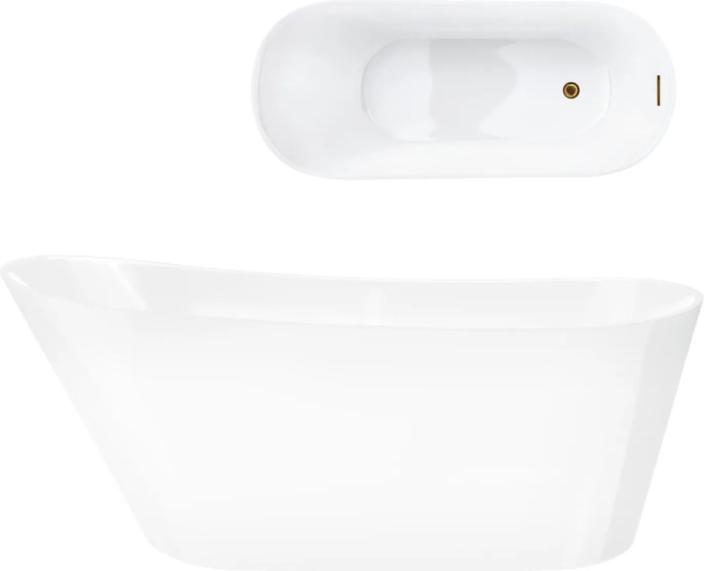 Voľne stojaca vaňa Corsan Estella 170 x 74 cm Korok klik-klak Medený