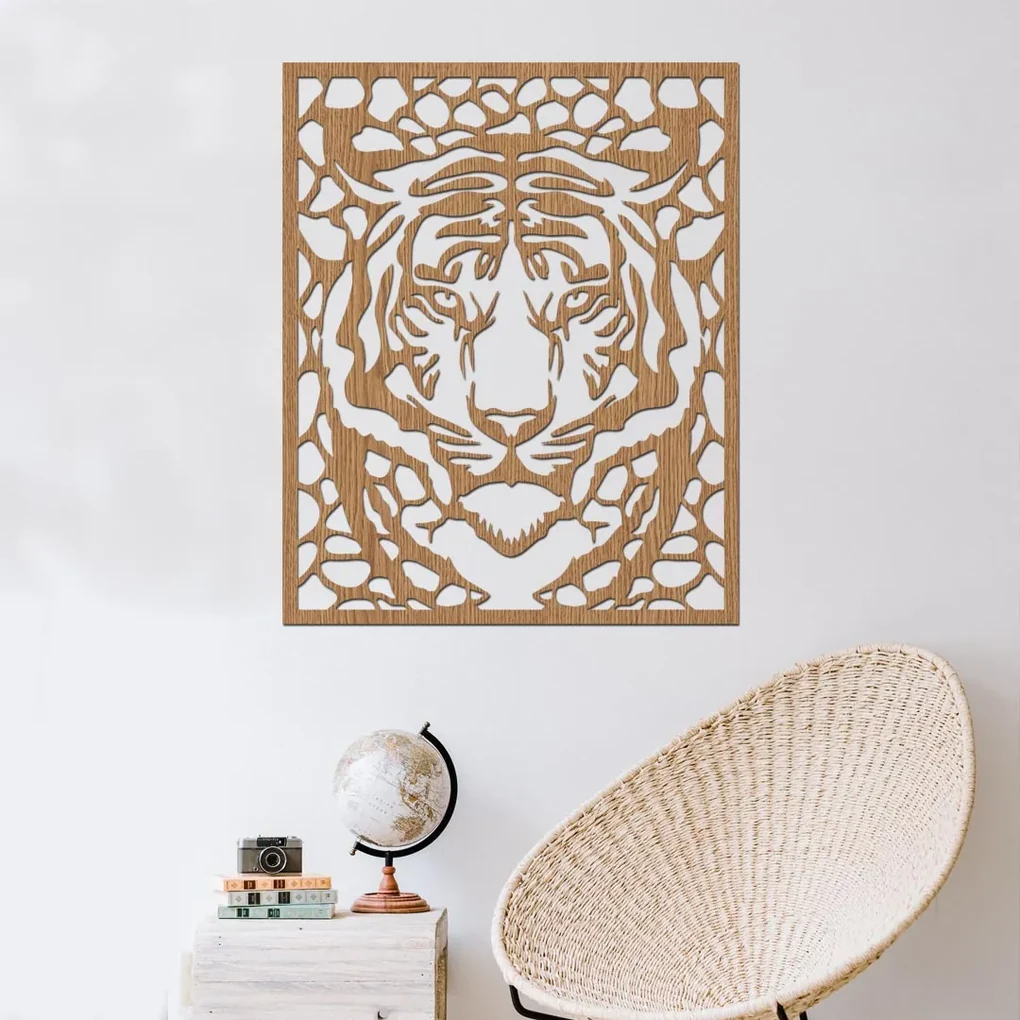 drevo zivota Drevená dekorácia na stenu TIGER Farebný vzor: Čerešňa, Rozmery (cm): 40x39