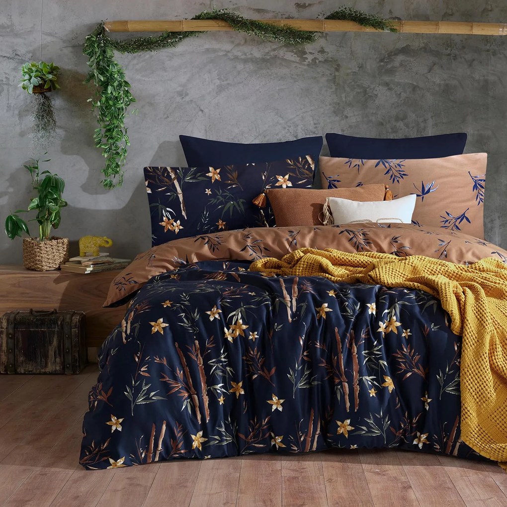 SATÉNOVÉ OBLIEČKY BAMBOO FLOWER EXCLUSIVE 200X220 CM, 2KS 70X80 CM VZOROVANÉ