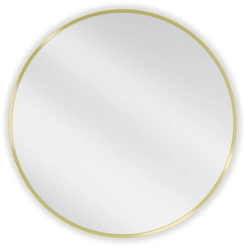 Mexen Loft, okrúhle kúpeľňové zrkadlo 70 cm, farba rámu zlatá lesklá, 9850-070-070-000-50
