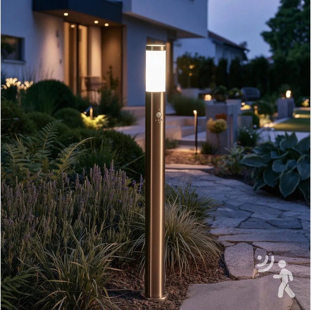 BRILAGI - Vonkajšia lampa so senzorom ELIA 1xE27/20W/230V IP44 100 cm chróm