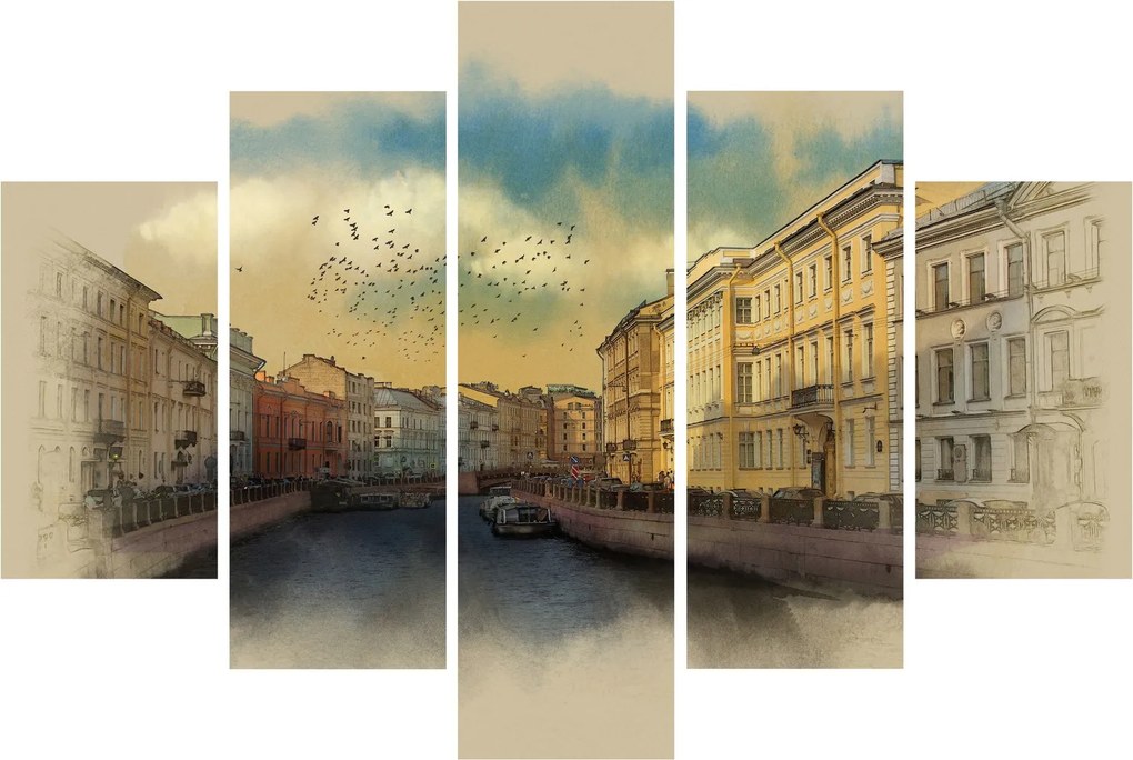 Obraz - Moyka rieka, Petrohrad, Rusko (150x105 cm)