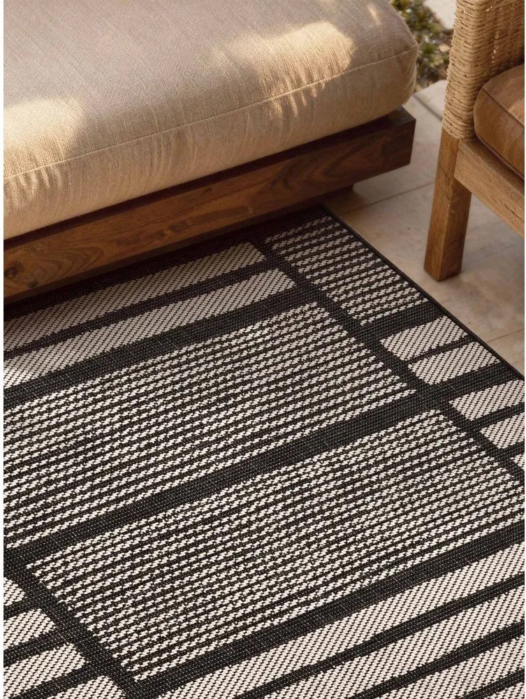 Čierny/krémovobiely vnútorný a vonkajší koberec 120x170 cm Haringey Allington – Ted Baker