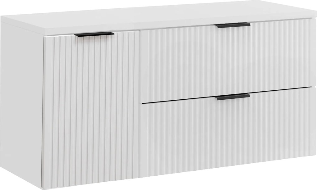 Comad Kúpeľňová skrinka pod doskové umývadlo s košom na bielizeň Adel White SET-ADW B LB 120 biela