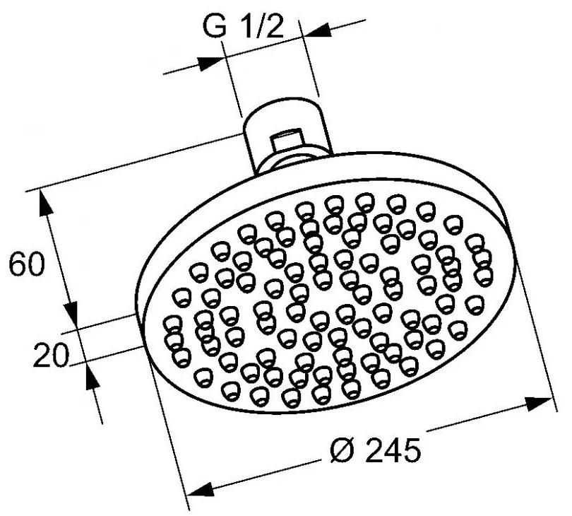 KLUDI A-Qa tanierová horná sprcha, priemer 250 mm, chróm 6651105-00