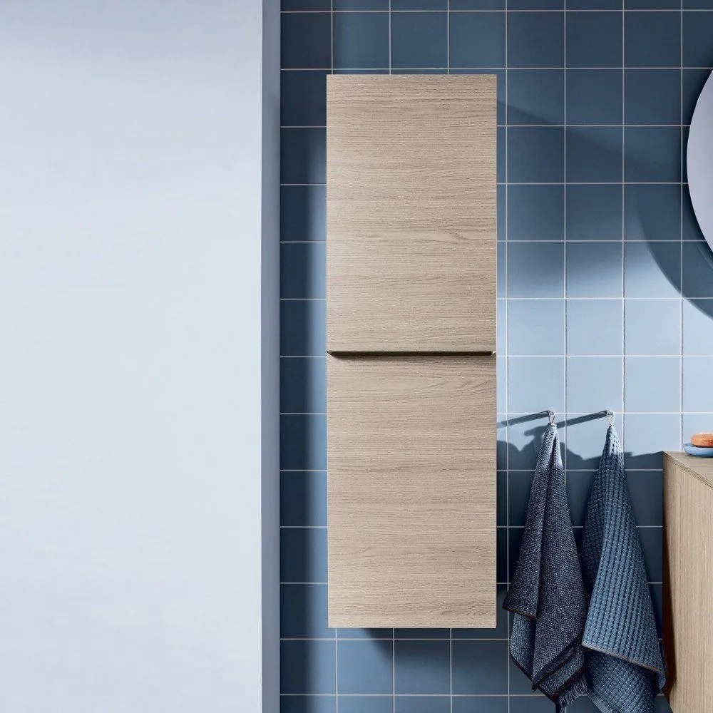 DURAVIT D-Neo závesná polovysoká skrinka, 1 dvierka, pánty vľavo, 400 x 240 x 1320 mm, betón šedá matná, DE1318L0707