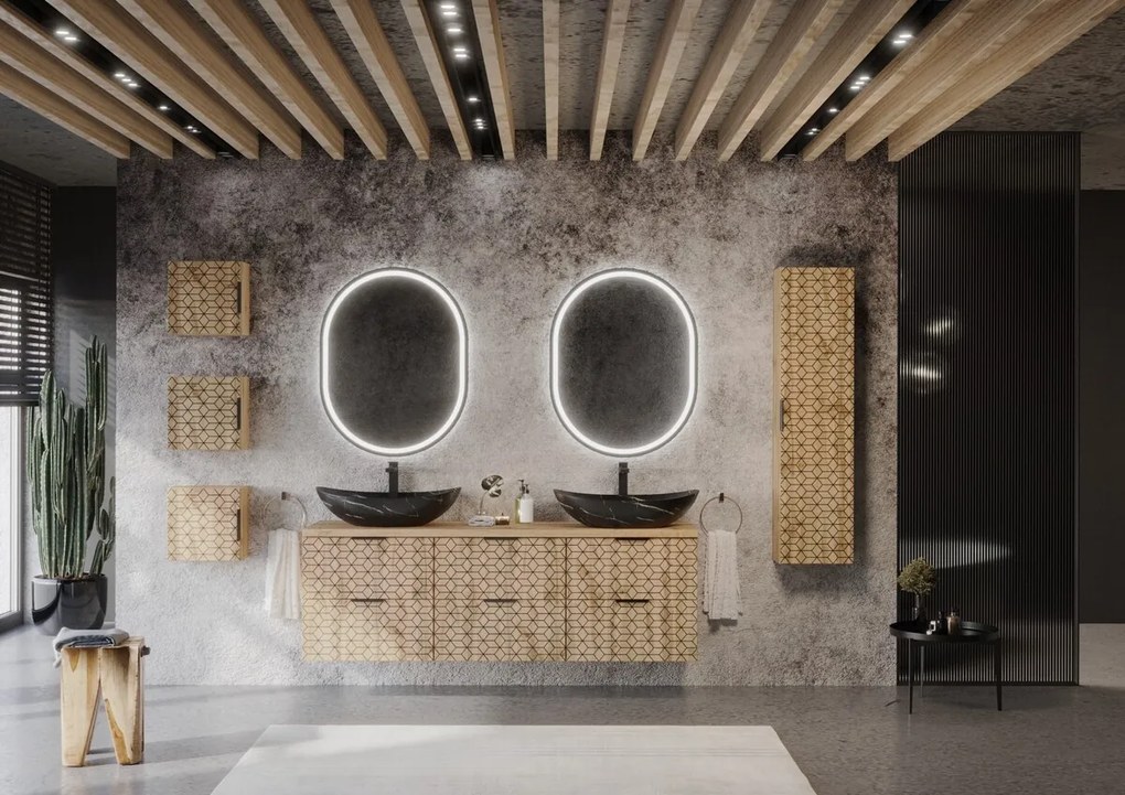 Horná kúpeľňová skrinka DIAMOND 83-01-D-1D dub wotan