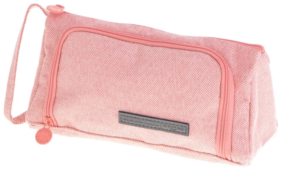 KIK Ružový školský dvojitý peračník - toaletný kufrík (vanity case, kozmetická taštička)