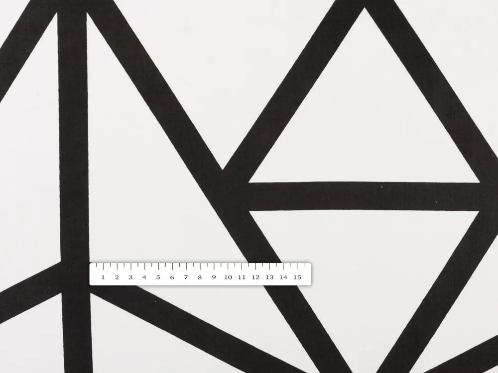 Biante Bavlnený okrúhly obrus Sandra SA-577 Čierne geometrické vzory na bielom Ø 100 cm